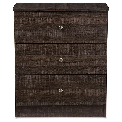 Deacon Modern And Contemporary Wood 3 Drawer Storage Chest Espresso Brown - Baxton Studio 3 Deacon Modern And Contemporary Wood 3 Drawer Storage Chest Espresso Brown - Baxton Studio