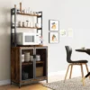 HOMCOM Kitchen Bakers Rack, Microwave Stand, Coffee Bar With Adjustable Shelves, 4 Hooks For Spices, Pots And Pans, Rustic Brown -Furniture Hotsale Shop GUEST 6ce2ee5b fc5f 4e33 b889 ebdb8ce1848f