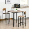 HOMCOM 3 Piece Industrial Counter Height Dining Table Set, Bar Table & Chairs With Steel Legs & Footrests -Furniture Hotsale Shop GUEST 6d0704cb 9b5f 4b8b b7f9 cd45a2da7136
