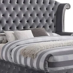 Rebekah Queen Bed Gray Fabric - Acme Furniture -Furniture Hotsale Shop GUEST 6d5d8b55 e746 4f94 ac54 33eb9eea98c0