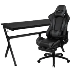 Flash Furniture Gaming Desk And Footrest Reclining Gaming Chair Set - Cup Holder/Headphone Hook/Removable Mouse Pad Top/Wire Management -Furniture Hotsale Shop GUEST 6f5a5a4b 24c5 4368 b0e3 921e8b3e9038