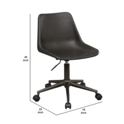 Fabric Office Chair With Curved Back And Contrast Stitching Brown - Benzara -Furniture Hotsale Shop GUEST 6fd67999 d218 4a8e b3c4 0db7995675ea