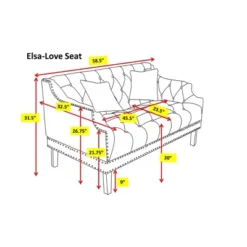 Eva Love Seat Black - Chic Home Design