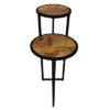 Two Tier Round Wooden Side Table With Metal Frame Brown/Brass - The Urban Port -Furniture Hotsale Shop GUEST 70411cb1 36c4 4fab 92c3 94585e89605d