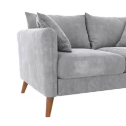Magnolia 2 Seater Loveseat Sofa With Pillows Pocket Coil Seating Light Gray Velvet - Novogratz -Furniture Hotsale Shop GUEST 708e983d ebcf 4a00 a576 98410f13991e