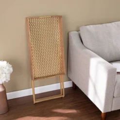 Bushall Folding Side Table Natural/Gold - Aiden Lane 13 Bushall Folding Side Table Natural/Gold - Aiden Lane -Furniture Hotsale Shop GUEST 70e02ef5 2d4f 4661 92fa 40ed40b3f331