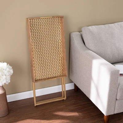 Bushall Folding Side Table Natural/Gold - Aiden Lane 8 Bushall Folding Side Table Natural/Gold - Aiden Lane - Image 6