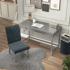 2pc Singger Writing Desk With Chair Gray - HOMES: Inside + Out -Furniture Hotsale Shop GUEST 71150932 5aab 46fc 8938 81ddac3b805e