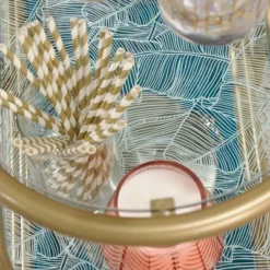 Coral Cape Bar Cart With Metal And Glass Satin Gold - Sauder -Furniture Hotsale Shop GUEST 718389a9 b22a 4286 b4a8 37a48ae3e0d9