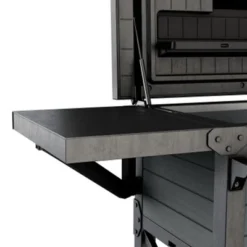 Keter KET-252172 89.8 Quart Outdoor Rolling Patio Cooler And Insulated Beverage Cart With Fold Down Glass Shelf And Built In Bottle Opener, Gray -Furniture Hotsale Shop GUEST 71e603de c575 4fe7 8cc9 4c0f7bb5ad5a