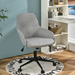 Costway Linen Accent Office Chair Adjustable Rolling Swivel Task Chair W/Armrest 11 Costway Linen Accent Office Chair Adjustable Rolling Swivel Task Chair W/Armrest -Furniture Hotsale Shop GUEST 72773539 620e 4264 9034 669134cdb2f2