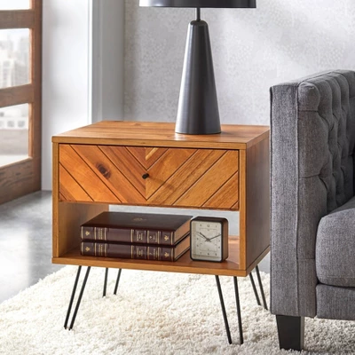 Alexandria 1 Drawer End Table Oak - Lifestorey 3 Alexandria 1 Drawer End Table Oak - Lifestorey