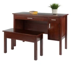 2pc Emmett Desk Set With Bench Walnut - Winsome 10 2pc Emmett Desk Set With Bench Walnut - Winsome -Furniture Hotsale Shop GUEST 731373a7 3247 49bd bf3b 4db76fbf7275
