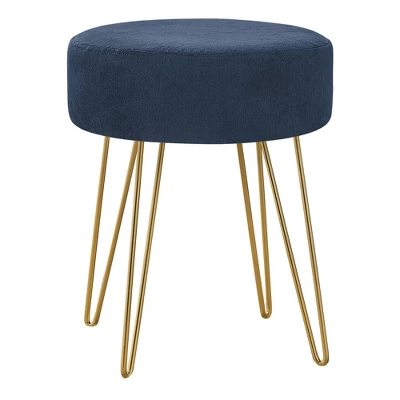 16" Round Upholstered Ottoman With Hairpin Metal Legs - EveryRoom 8 16" Round Upholstered Ottoman With Hairpin Metal Legs - EveryRoom - Image 6