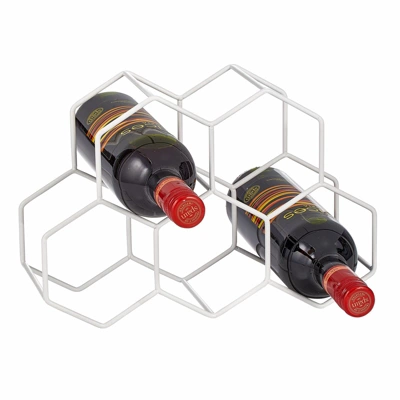 MDesign Honeycomb 5 Bottle Wine Rack For Kitchen Counter Or Fridge 7 MDesign Honeycomb 5 Bottle Wine Rack For Kitchen Counter Or Fridge - Image 5