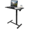 Mount-It! Height Adjustable Overbed & Bedside Table W/ Wheels | Overbed Desk Breakfast Tray For Medical & Home Use | Standing Desk W/ Gas Spring