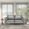 Costway Modern Loveseat 2-Seat Sofa Couch With 2 Bolsters Side Storage Pocket Grey/Red -Furniture Hotsale Shop GUEST 748e9106 4182 4c05 926a 89b9f51a5f5d