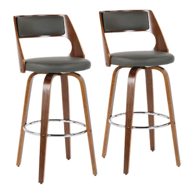 Set Of 2 Cecina Upholstered Barstools - Lumisource 15 Set Of 2 Cecina Upholstered Barstools - Lumisource - Image 13