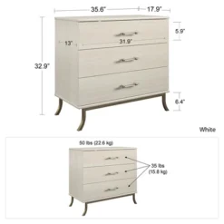 Little Seeds Monarch Hill Clementine 3 Drawer Dresser, White -Furniture Hotsale Shop GUEST 74c5127e 2eb6 4caf 9e36 dff3cea4841c