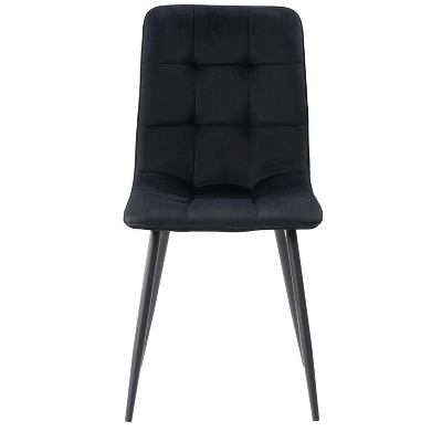 Nash Velvet Side Chair With Black Legs - CorLiving 4 Nash Velvet Side Chair With Black Legs - CorLiving - Image 2