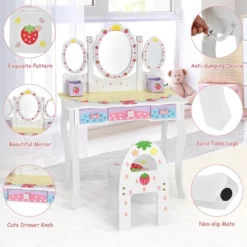 Costway Kids Vanity Princess Makeup Dressing Table Chair Set W/ Tri-fold Mirror White 14 Costway Kids Vanity Princess Makeup Dressing Table Chair Set W/ Tri-fold Mirror White -Furniture Hotsale Shop GUEST 76470556 db39 4f87 a21b 62ef8a2b11e3