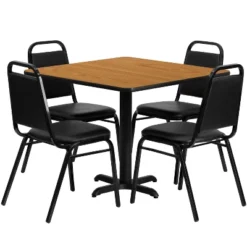 Flash Furniture 36'' Square Laminate Table Set With X-Base And 4 Trapezoidal Back Banquet Chairs -Furniture Hotsale Shop GUEST 768ff15d a949 45e6 bee7 035b10be4154