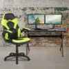 Flash Furniture Gaming Desk And Racing Chair Set With Cup Holder, Headphone Hook & 2 Wire Management Holes -Furniture Hotsale Shop GUEST 769d9636 91dc 401d a485 622f447c0c62