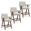 Set Of 3 Morgan 25.5" Height Upholstered Seat And Back Counter Stools With Upside Down "V" Shape Design Solid Wood Legs-The Pop Maison -Furniture Hotsale Shop GUEST 76b43cfe 320e 4521 af38 39379a6f42d8