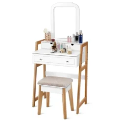 Costway Makeup Vanity Table Dressing Table Cushioned Stool Set -Furniture Hotsale Shop GUEST 77bece16 5930 4a6a b75b 8e1685468eec