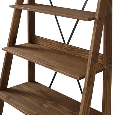 68.25" Boho 4 Tier Solid Wood Ladder Bookshelf Plant Stand - Saracina Home 8 68.25" Boho 4 Tier Solid Wood Ladder Bookshelf Plant Stand - Saracina Home - Image 6