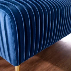 Tawver Contemporary Upholstered Bench Blue/Gold - Aiden Lane -Furniture Hotsale Shop GUEST 79a533ed a757 4b81 afca b249a81045a0