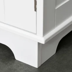 HOMCOM 67" Modern Buffet With Hutch, Louvered Kitchen Pantry Microwave Cabinet With Framed Glass Doors And 2 Drawers, White -Furniture Hotsale Shop GUEST 7aa0a79c d9cd 45a4 acd2 e65efed659ad