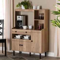 Patterson Modern Wood 3 Door Kitchen Cabinet Oak/Brown - Baxton Studio 15 Patterson Modern Wood 3 Door Kitchen Cabinet Oak/Brown - Baxton Studio -Furniture Hotsale Shop GUEST 7aad3830 a53b 4ccd aa19 6b28cbac823b