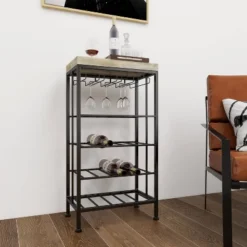 Industrial Metal Rectangle Wine Rack Black - Olivia & May 32 Industrial Metal Rectangle Wine Rack Black - Olivia & May -Furniture Hotsale Shop GUEST 7afd94e3 a50d 47bd 97c8 fdd65d723caa
