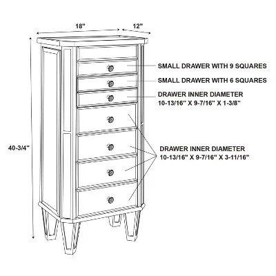 Aislin Jewelry Armoire Mirror/Silver - Powell Company 15 Aislin Jewelry Armoire Mirror/Silver - Powell Company - Image 13