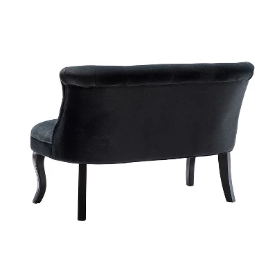 Jane 47" Velvet Button-tufted And Wing Back Loveseat Solid Wood And Cabriole Legs For Living Room And Bedroom | ARTFUL LIVING DESIGN 5 Jane 47" Velvet Button-tufted And Wing Back Loveseat Solid Wood And Cabriole Legs For Living Room And Bedroom | ARTFUL LIVING DESIGN - Image 3