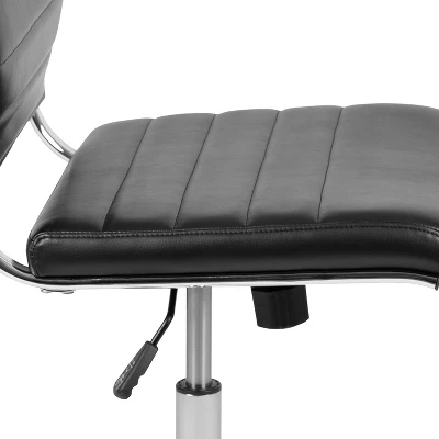 Emma And Oliver Mid-Back Armless LeatherSoft Ribbed Executive Swivel Office Chair 8 Emma And Oliver Mid-Back Armless LeatherSoft Ribbed Executive Swivel Office Chair - Image 6
