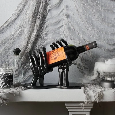 Black High Gloss Resin Halloween Wine Bottle Holder - Hyde & EEK! Boutique™ 4 Black High Gloss Resin Halloween Wine Bottle Holder - Hyde & EEK! Boutique™ - Image 2