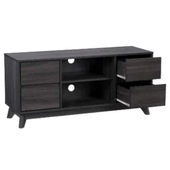 Hollywood Wood Grain TV Stand For TVs Up To 55" With Drawers Dark Gray - CorLiving -Furniture Hotsale Shop GUEST 7c84e756 2d03 46cd 80a5 9660e0c9668f