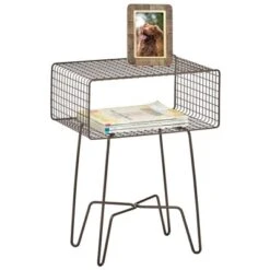 MDesign Modern Farmhouse Home Decor End Table, Wire Grid Storage Shelf -Furniture Hotsale Shop GUEST 7d52bb61 cbbf 48b6 952e b12ff757d9c1