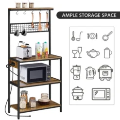 Yaheetech 67.5" H Baker’s Rack With Power Outlet For Kitchen Storage, Rustic Brown -Furniture Hotsale Shop GUEST 7ea24def 693a 4235 b51c 4dd89ae00bdd