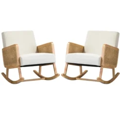 Set Of 2 Adena Rocking Accent Chair With Rattan Arms | Karat Home 31 Set Of 2 Adena Rocking Accent Chair With Rattan Arms | Karat Home -Furniture Hotsale Shop GUEST 7ededa5d 7a3f 4edf a61a b23c9ae7aa58