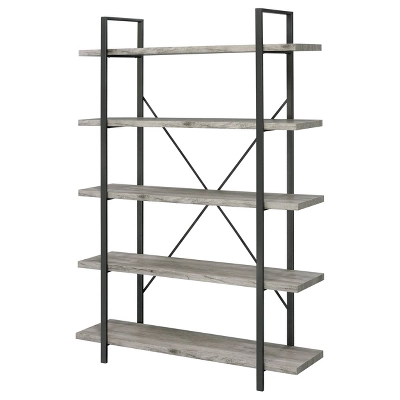 70" Cole 5 Shelf Bookcase With Frame - Coaster 5 70" Cole 5 Shelf Bookcase With Frame - Coaster - Image 3