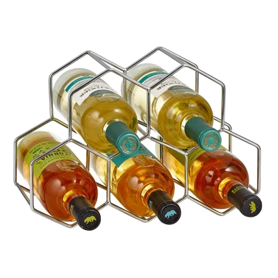 MDesign Honeycomb 5 Bottle Wine Rack For Kitchen Counter Or Fridge 6 MDesign Honeycomb 5 Bottle Wine Rack For Kitchen Counter Or Fridge - Image 4