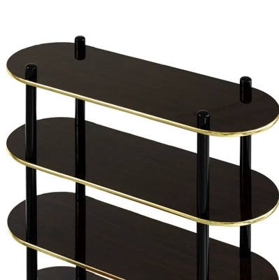 Fabulaxe 5 Tier Open Bookshelf, Contemporary Classic Modern Style Free Standing Display Rack Unit For Collections,59" Height Etagere Bookcase 6 Fabulaxe 5 Tier Open Bookshelf, Contemporary Classic Modern Style Free Standing Display Rack Unit For Collections,59" Height Etagere Bookcase - Image 4