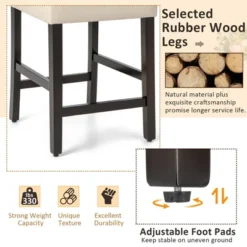 Costway Set Of 2 Upholstered Bar Stools 25'' Counter Height Chairs With Rubber Wood Legs Grey/Beige 18 Costway Set Of 2 Upholstered Bar Stools 25'' Counter Height Chairs With Rubber Wood Legs Grey/Beige -Furniture Hotsale Shop GUEST 7fb6d598 2b98 4622 8f0d 79314e54e117