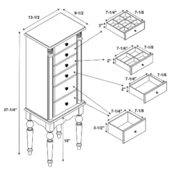 Wylie Jewelry Armoire Cherry Red - Powell Company -Furniture Hotsale Shop GUEST 8064472e 4fc9 426a 9247 fea1c9d4db66