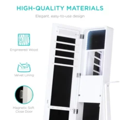 Best Choice Products Full Length LED Mirrored Jewelry Storage Organizer Cabinet W/ Interior & Exterior Lights -Furniture Hotsale Shop GUEST 812654c9 8a62 4b21 968a 1467f92895da