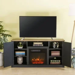 Electric Fireplace And TV Stand For TVs Up To 60" Gray - Home Essentials -Furniture Hotsale Shop GUEST 816fa6c0 3b36 4b01 92e2 d0114e23e71d
