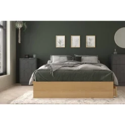 2pc Ballet Bedroom Set Natural Maple/Charcoal Gray - Nexera -Furniture Hotsale Shop GUEST 81a2ba1b d685 4333 b6af 5584d22cee81